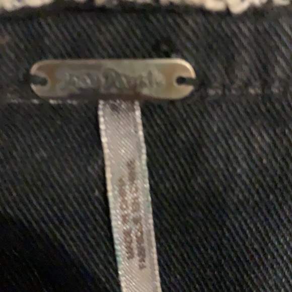 Free people black blue Jean jacket size S - Picture 8 of 8